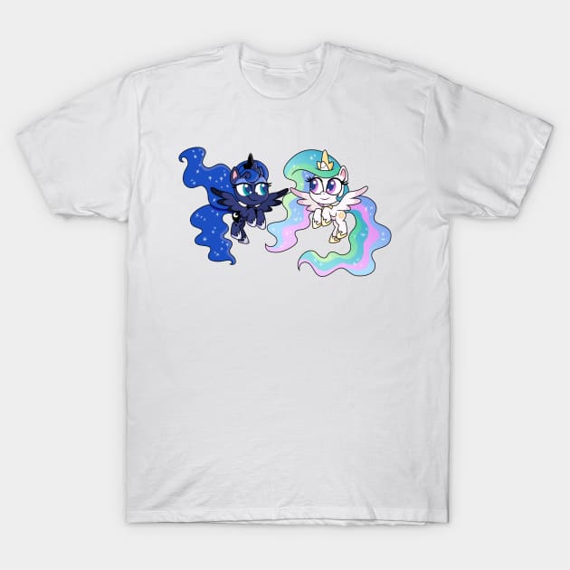 Pony Life Celestia and Luna T-Shirt by CloudyGlow